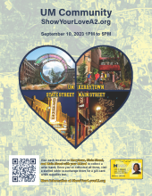 Show Your Love heart logo showing four business district areas