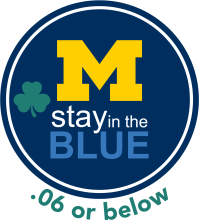M stay in the Blue logo