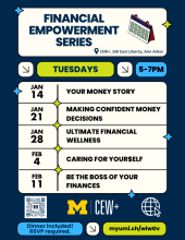 The Financial Empowerment Series workshop schedule.