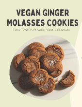 Photograph of a plate of vegan molasses cookies.