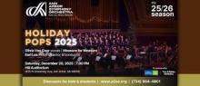 Photograph of the orchestra on an informational poster for Holiday Pops 2025