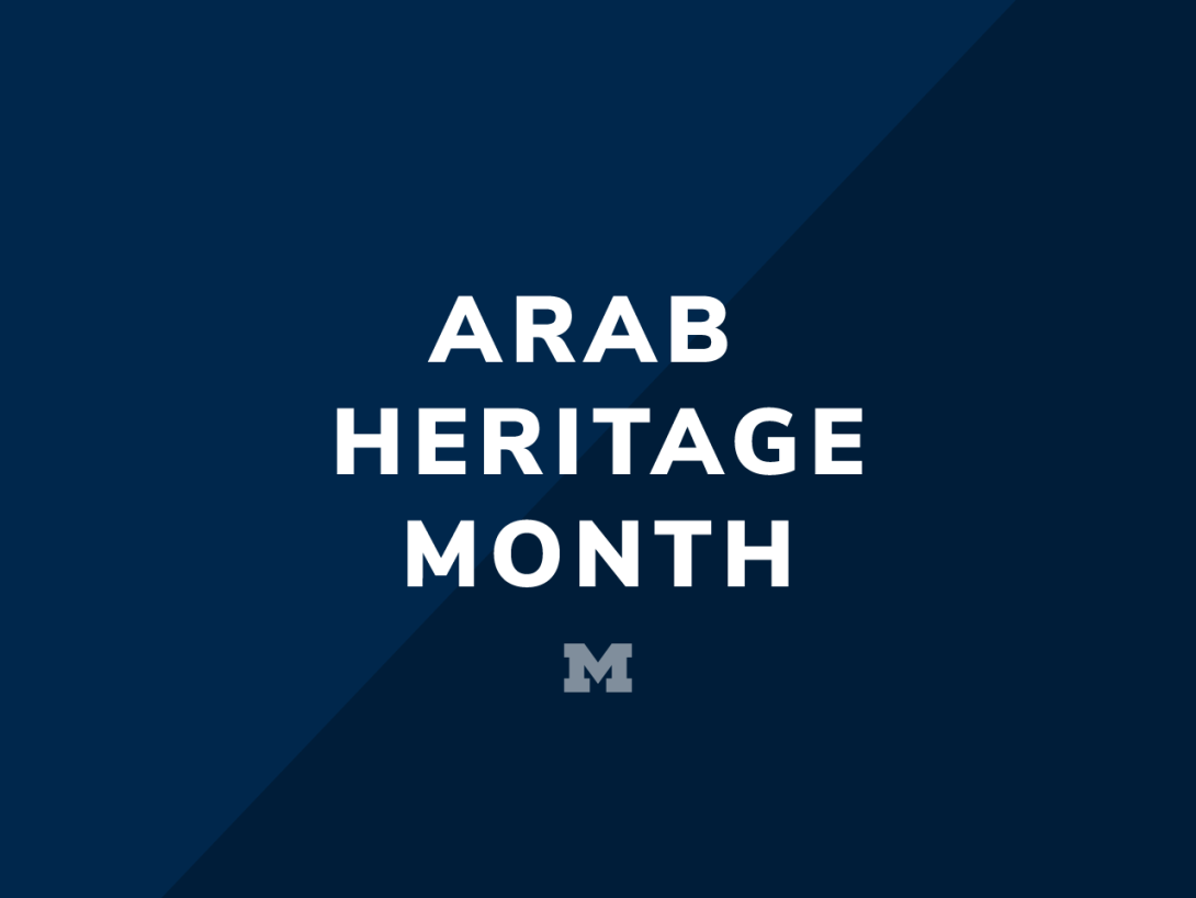 Text: "Arab Heritage Month" against a blue background