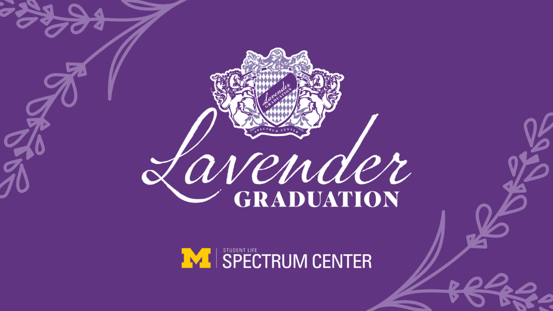 Violet background with the text "Lavender Graduation."